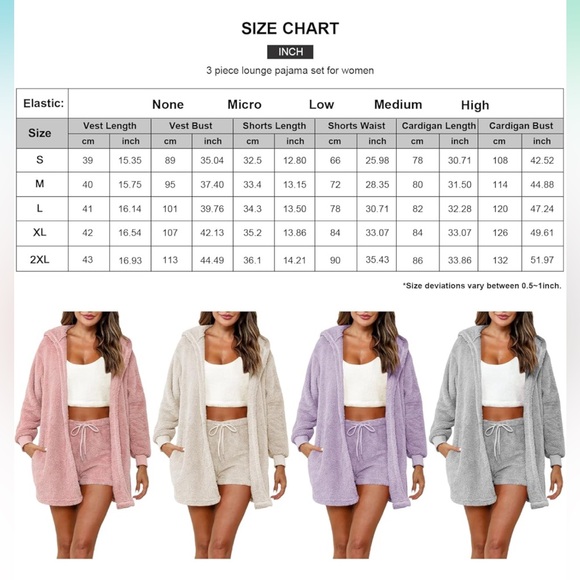 Fuzzy Purple Pajama 3 pc Set Size Small - Picture 3 of 7